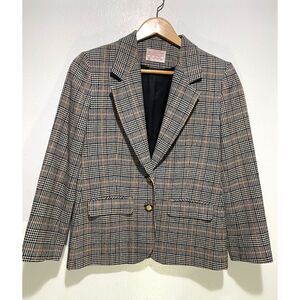 Pendleton pure virgin wool blazer jacket VTG USA plaid accademia business women6